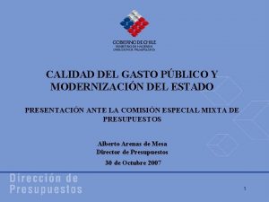 CALIDAD DEL GASTO PBLICO Y MODERNIZACIN 1 DEL