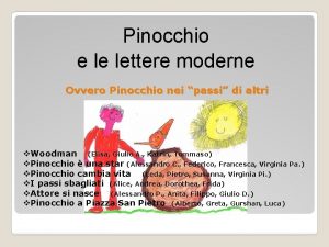 Pinocchio e le lettere moderne Ovvero Pinocchio nei