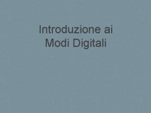 Modulazioni digitali