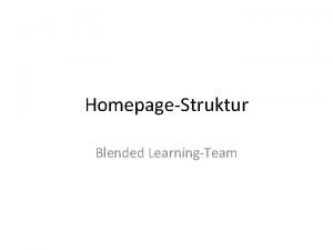 HomepageStruktur Blended LearningTeam Struktur Service Blended Learning Mitarbeiter