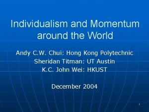 Individualism and momentum around the world
