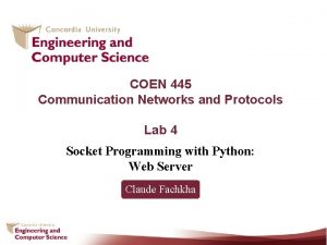 COEN 445 Communication Networks and Protocols Lab 4
