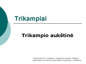 Trikampio aukstine