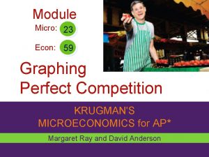 Module Micro 23 Econ 59 Graphing Perfect Competition