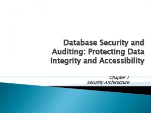 Integrity and security in dbms