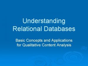 Understanding relational databases