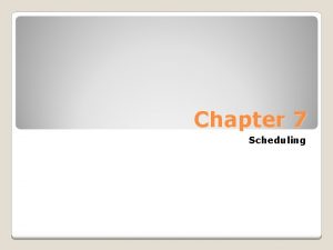Chapter 7 Scheduling Useful Abbreviations CPM Critical Path