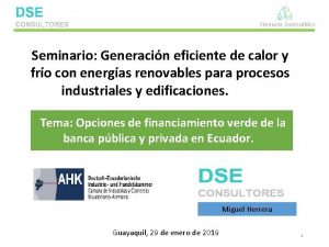 Finanzas Sostenibles Seminario Generacin eficiente de calor y