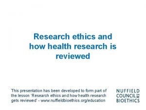 Ethics of research
