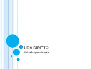 UDA DIRITTO Unit dapprendimento HACCP COSA E E