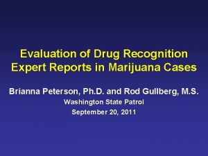 Drug recognition expert chart
