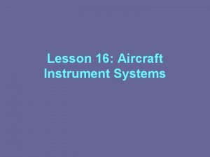 Classification of aircraft instruments