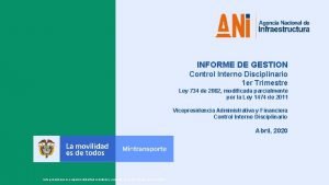 1 1 INFORME DE GESTION Control Interno Disciplinario