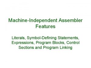 Symbol defining statements in assembler