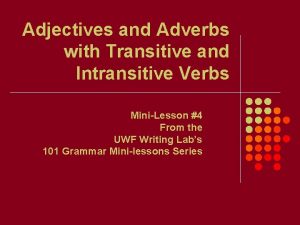 Verbs as adjectives