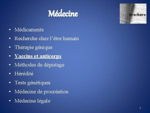 Mdecine brochure Mdicaments Recherche chez ltre humain Thrapie