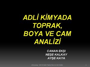 ADL KMYADA TOPRAK BOYA VE CAM ANALZ CANAN