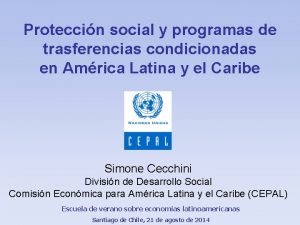 Proteccin social y programas de trasferencias condicionadas en