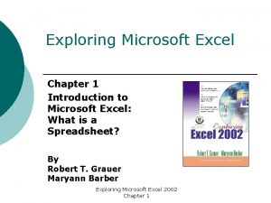 Microsoft excel chapter 1