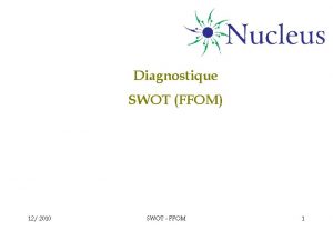 Diagnostique SWOT FFOM 12 2010 SWOT FFOM 1 Diagnostique SWOT FFOM 12 2010 SWOT FFOM 1