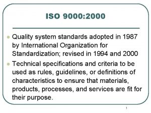 Iso 9000 standards