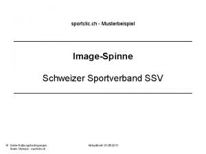 sportclic ch Musterbeispiel ImageSpinne Schweizer Sportverband SSV Siehe