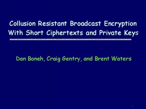Collusion Resistant Broadcast Encryption With Short Ciphertexts and