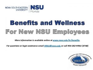 Benefits and Wellness For New NSU Employees More