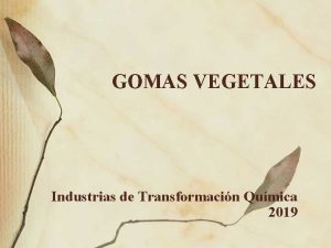 Gomas vegetales ejemplos