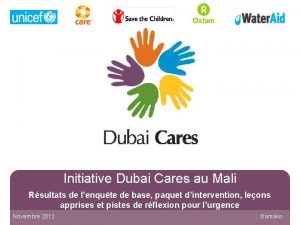 Initiative Dubai Cares au Mali Rsultats de lenqute