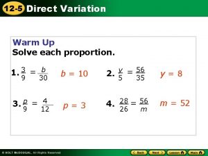 Direct variation chart