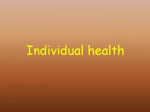 Individual health definition