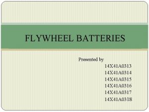 Function of flywheel