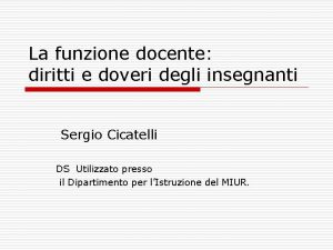 La funzione docente diritti e doveri degli insegnanti