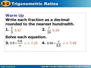 8-2 trigonometric ratios