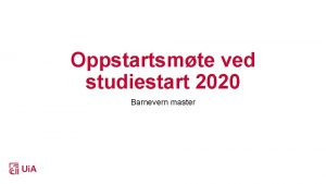 Uia studiestart