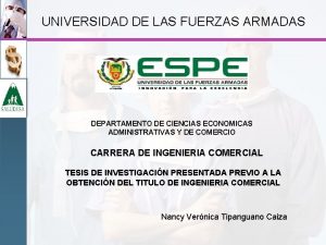 UNIVERSIDAD DE LAS FUERZAS ARMADAS DEPARTAMENTO DE CIENCIAS