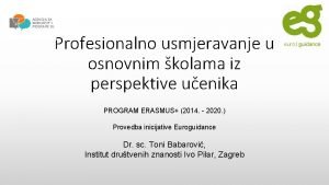 Profesionalno usmjeravanje u osnovnim kolama iz perspektive uenika