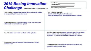 Boeing innovation challenge