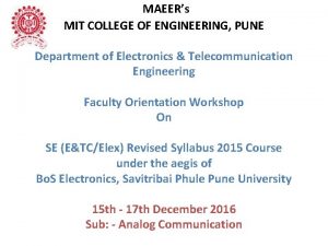 MAEERs MIT COLLEGE OF ENGINEERING PUNE Department of