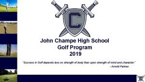 John Champe High School Golf Program 2019 Success