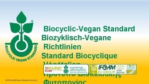 2017 by BNS Biocyclic Network Services Ltd BiocyclicVegan