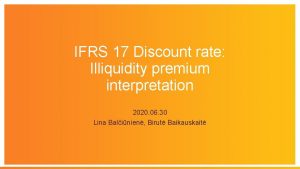 Ifrs 17 illiquidity premium