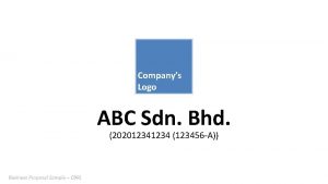 Companys Logo ABC Sdn Bhd 20201234 123456 A