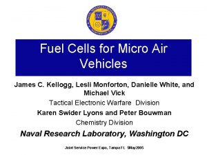 Fuel Cells for Micro Air Vehicles James C