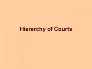 Hierarchy of criminal courts in india