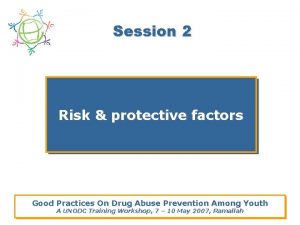 Session 2 Risk protective factors Good Practices On