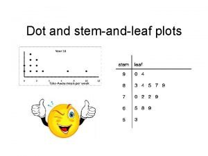 Dot and stemandleaf plots Stemandleaf plots A stemandleaf