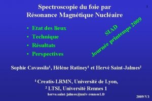 Spectroscopie du foie par Rsonance Magntique Nuclaire Etat