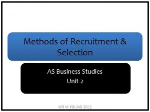 Recruitment process business studies